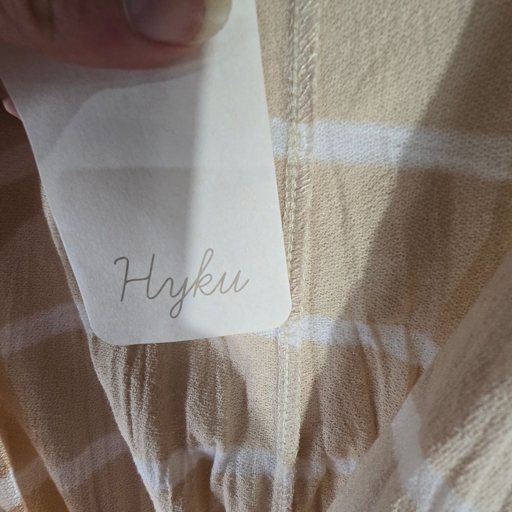 Chic Beige Striped Women's Robe - Picture 6 of 10